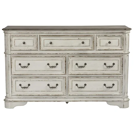 7 Drawer Dresser with Felt-Lined Top Drawers